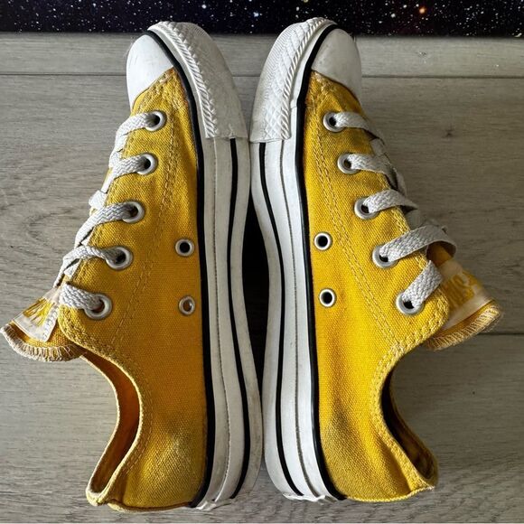Vintage Converse All Stars Yellow Low Sneakers Women Sz 6 Grunge Skate - Picture 6 of 12